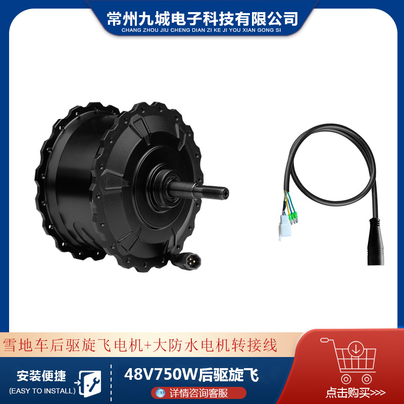 Snowmobile modification accessories snow beach fat tire 48V750W rear drive spin fly small high-speed gear motor