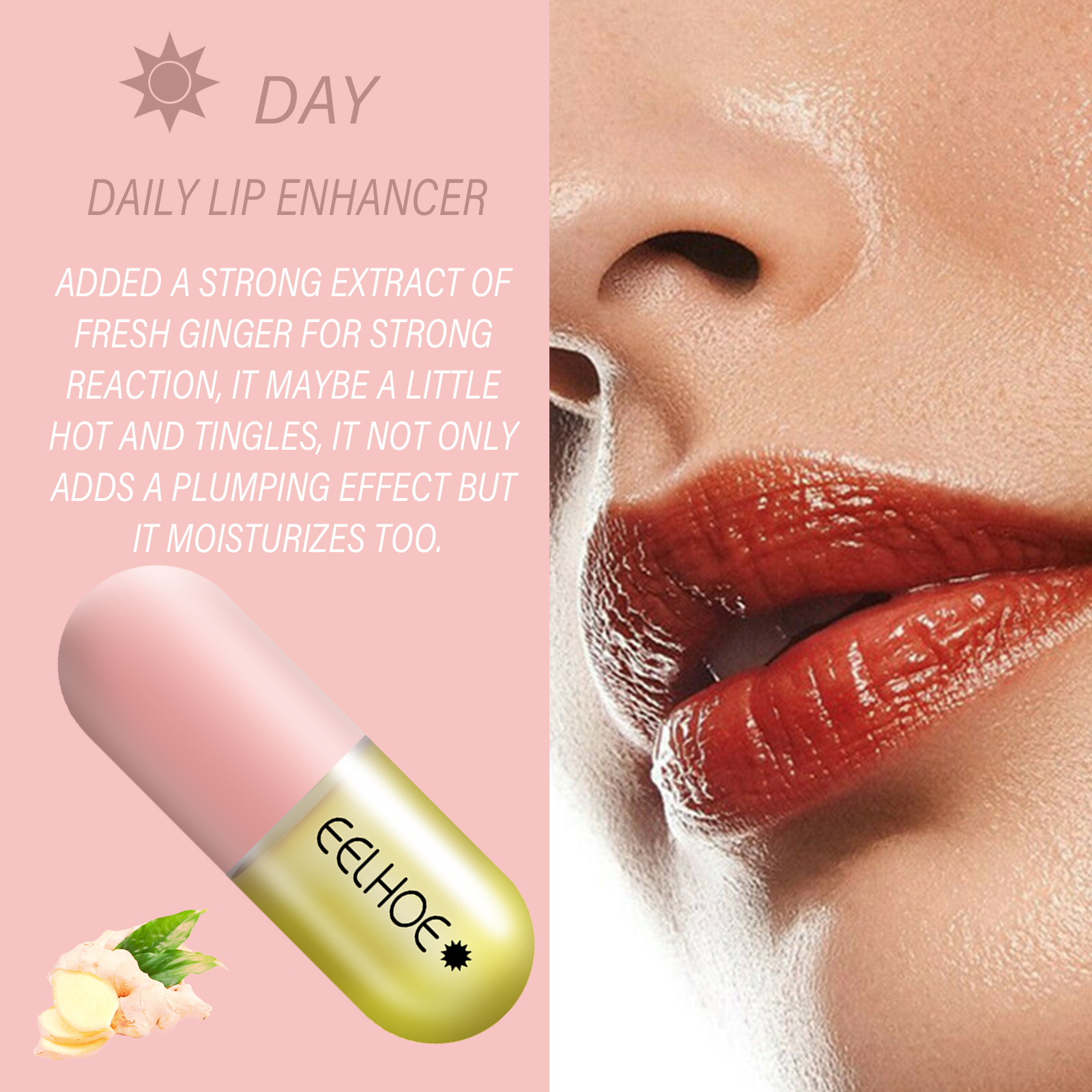Die EELHOE Day Night Moisturizing Capsule spendet der Lippe Feuchtigkeit und erhöht die Elastizität und Fülle der Lippen_voghion.com