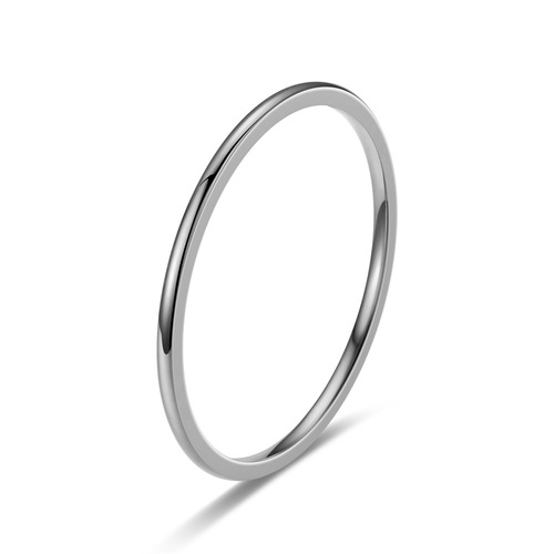 Elegant Plain Circle Joint Ring with Ultra-Thin 1mm Curved Smooth Surface, Simple and Luxurious Jewelry