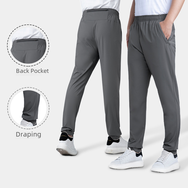 Woven Nylon Sweatpants Men's Spring Fitness Pants High Elastic Leg Casual Pants Wear-Resistant Sweatpants Men's Running Pants
