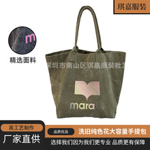 大容量包印花安厚定型BAIS洗旧法国纯色QJFS超容量花植16绒帆布手