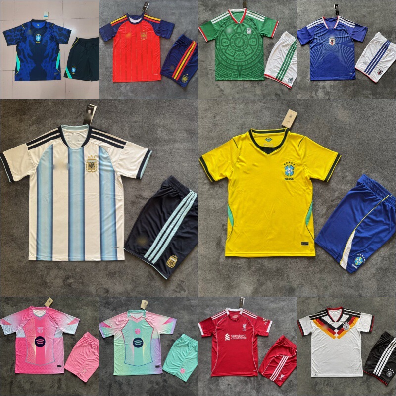 Wholesale 2627 New Model Adult Football Uniforms National Team Brazil Mexico Barcelona Men's and Women's Jerseys Can Be Printed with Numbers