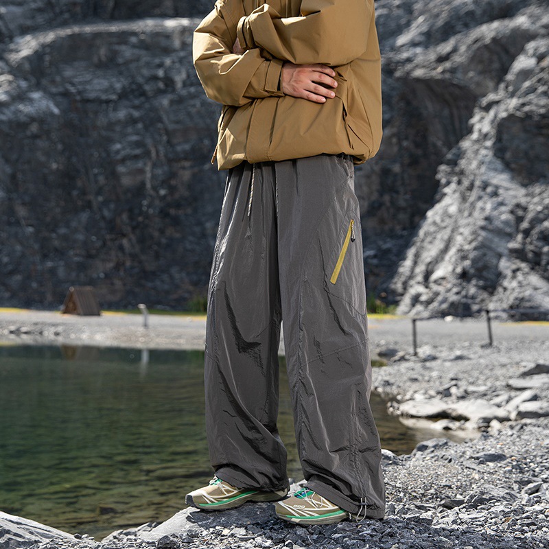 American Functional Style Zipper Contrast Color Assault Pants for Men, Casual and Versatile Outdoor Hiking and Mountaineering Casual Pants for Couples