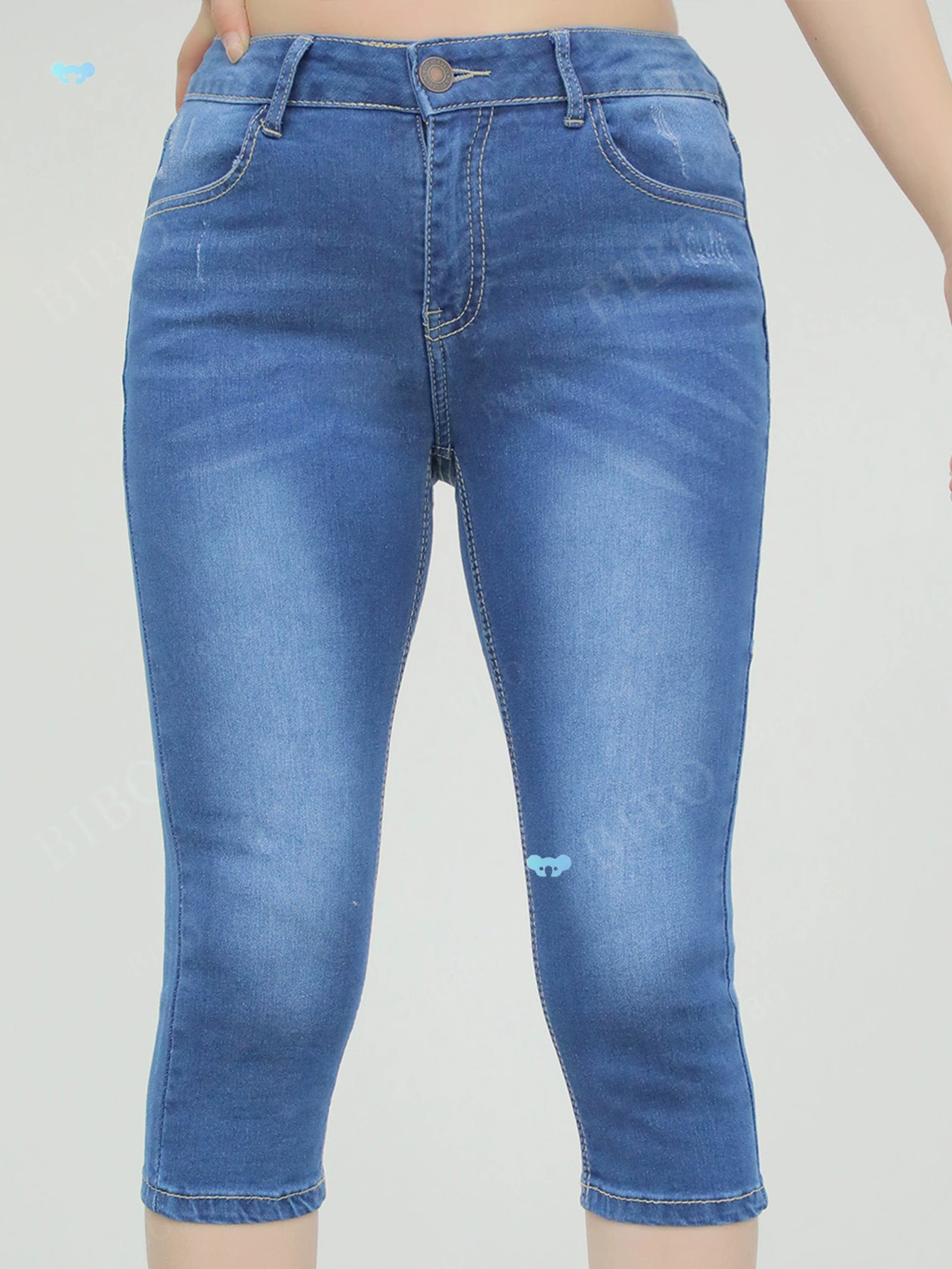 Классические женские джинсы «всё в одном», стрейч, выстиранные и потертые, кросс-бордер