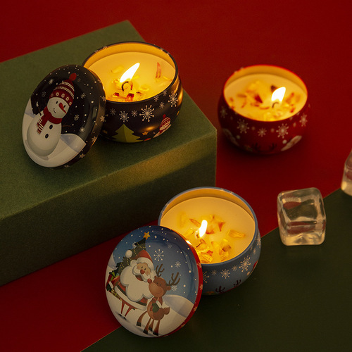 香薰蜡烛大豆蜡室内香氛蜡烛铁罐香氛摆件礼物圣诞套装伴手礼