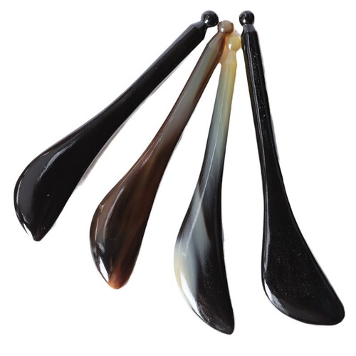 Black flower horn tendon pulling stick, facial eye massage stick, beauty acupuncture stick, acupoint pen, one piece drop shipping