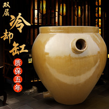 制酒冷却器酿酒设备四川传统家用酒坛子夹缸土陶缸器100/200双层