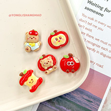 树脂贴片批发diy发饰手工材料奶油胶手机壳饰品文具贴片迷你苹果