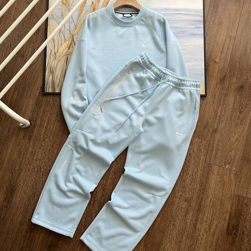 Cross-Border Popular Nk Collaboration Noc Men's Sweatshirt and Pants Set, Overseas Silicone Small Hook Casual Couple's Sportswear