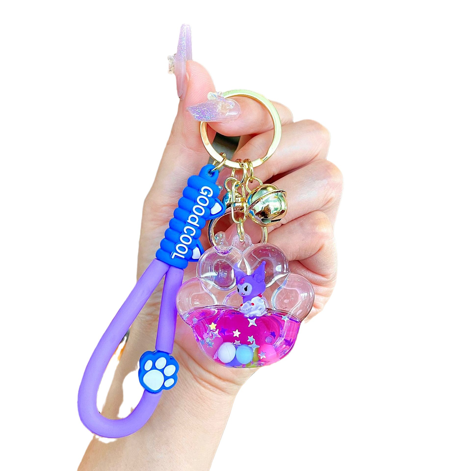 Aceite de gato garra arenas movedizas llavero lindo dibujos animados cadena colgante captura muñeca máquina agarrar pequeño regalo al por mayor