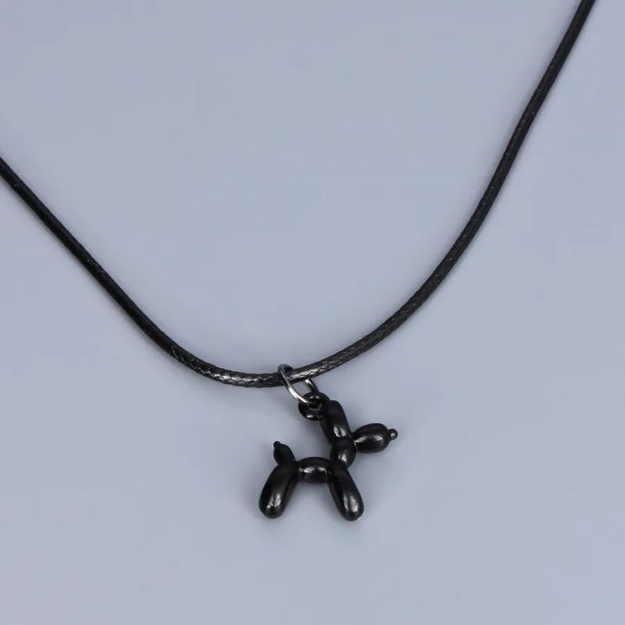 유럽과 미국의 국경 간 보석 어린이 같은 입체 풍선 개 펜던트 목걸이 여성을위한 귀여운 강아지 동물 쇄골 체인 목걸이