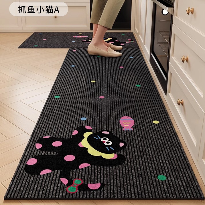 Cojín de cocina de dibujos animados resistente al desgaste resistente a la suciedad fácil de cuidar alfombra de barro de diatomeas absorción de agua absorción de aceite secado rápido cojín antideslizante doméstico