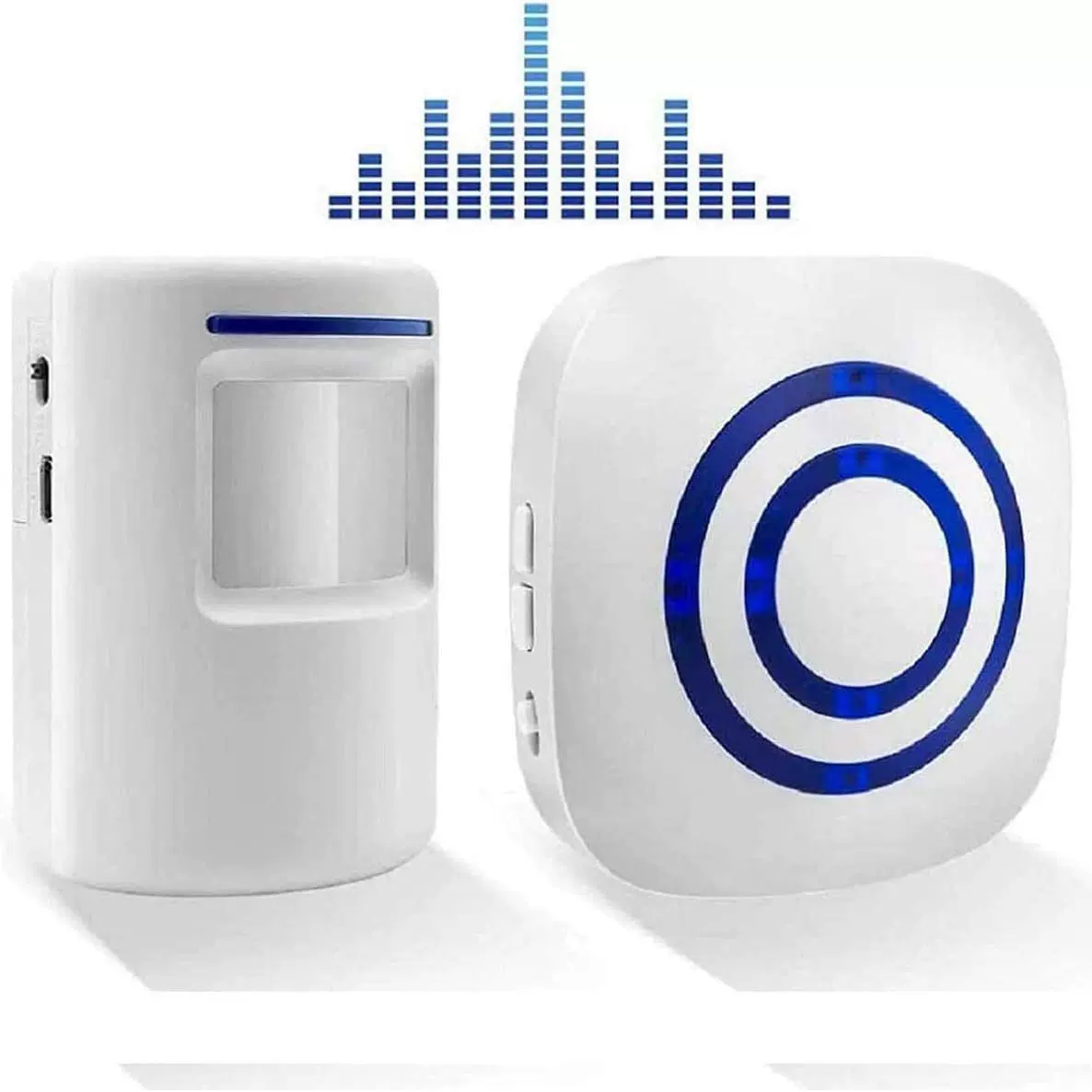 插电款分体迎宾感应门铃38首音乐人体红外感应家居商用车道报警器