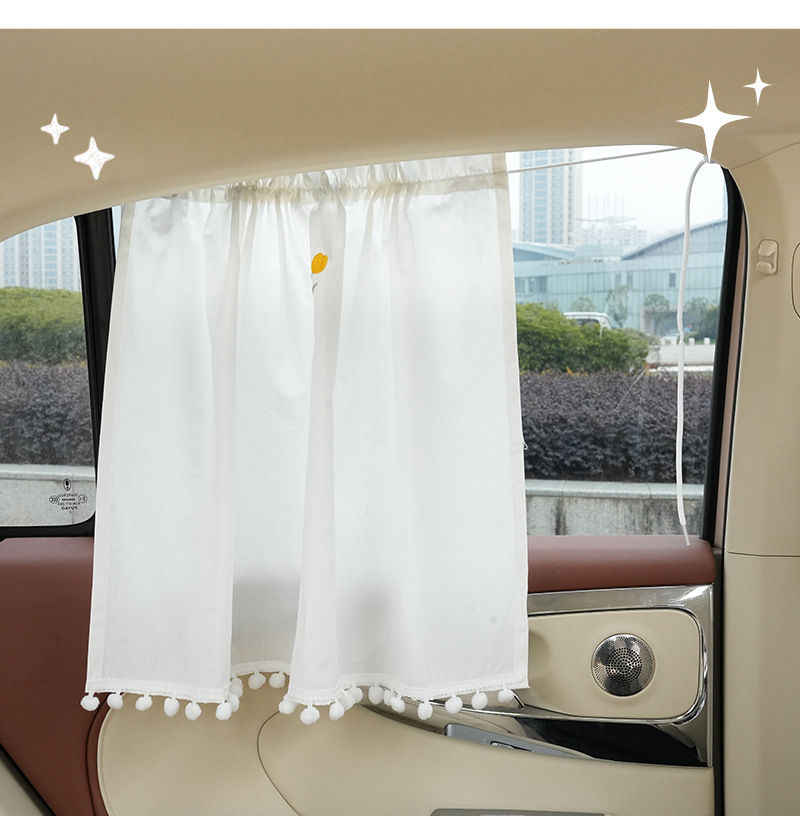 Blue Rain Original Car Curtain Creative Car Sunscreen Heat Insulation Sunshade Cute Retractable Car Privacy Curtain