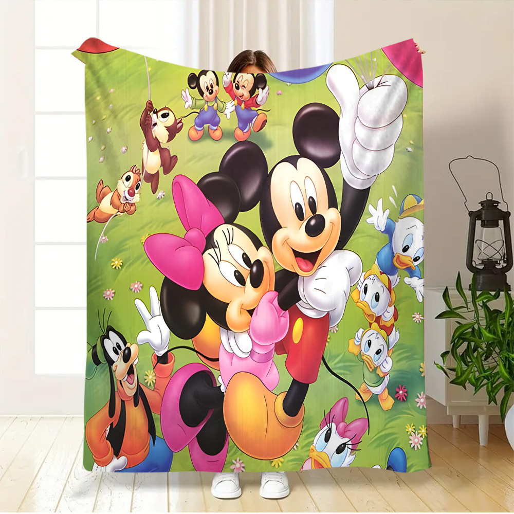 Transfronterizo TEMU Mickey Mouse flange manta suave cálida Mickey Mickey Mouse manta animada