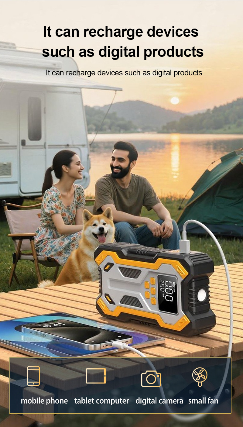 [N3] Cross-Border Car Emergency Jump Starter with Air Pump and Power Bank, Portable Battery Ignition Starter