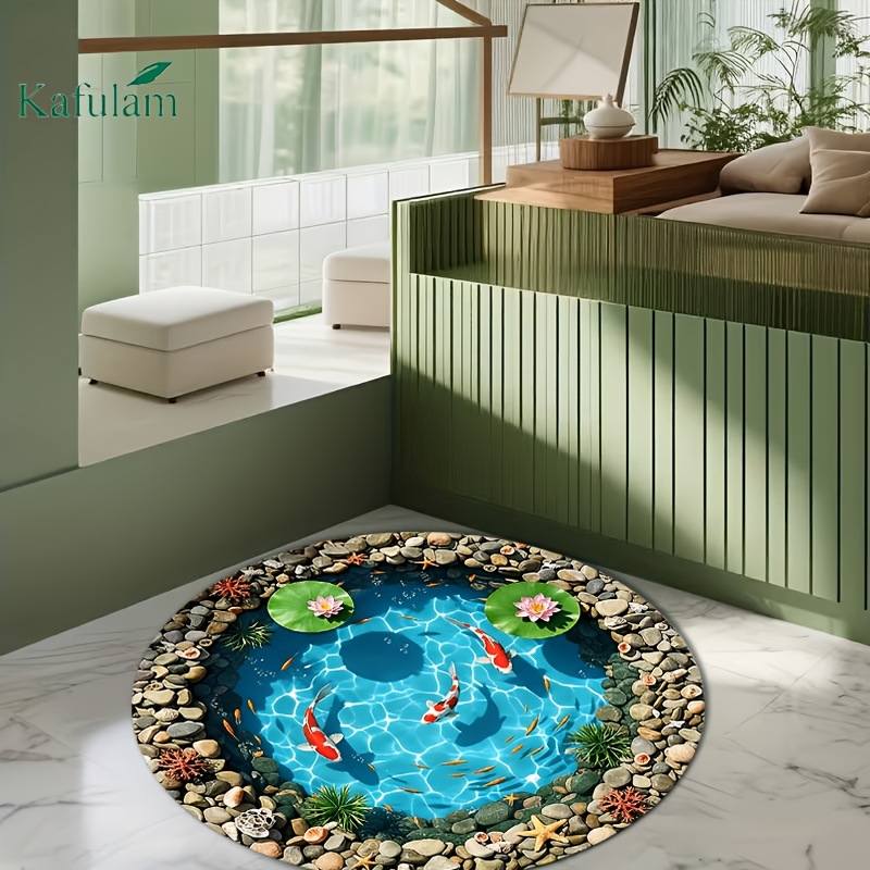 Runder Anti-rutsch-teppich Mit 3d-pool-optik Aus Kaschmir_voghion.com