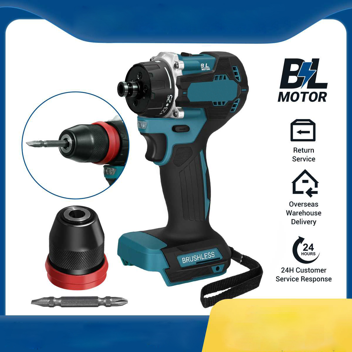 21V多功能无刷2合1无刷电动螺丝钻电钻电池电源工具家用电钻