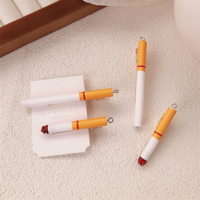 Funny Creative Cigarette Hairpin Female Personality Fun Simulation Cigarette Huckmouth Clip Side Bangs Clip Hairpin Headwear