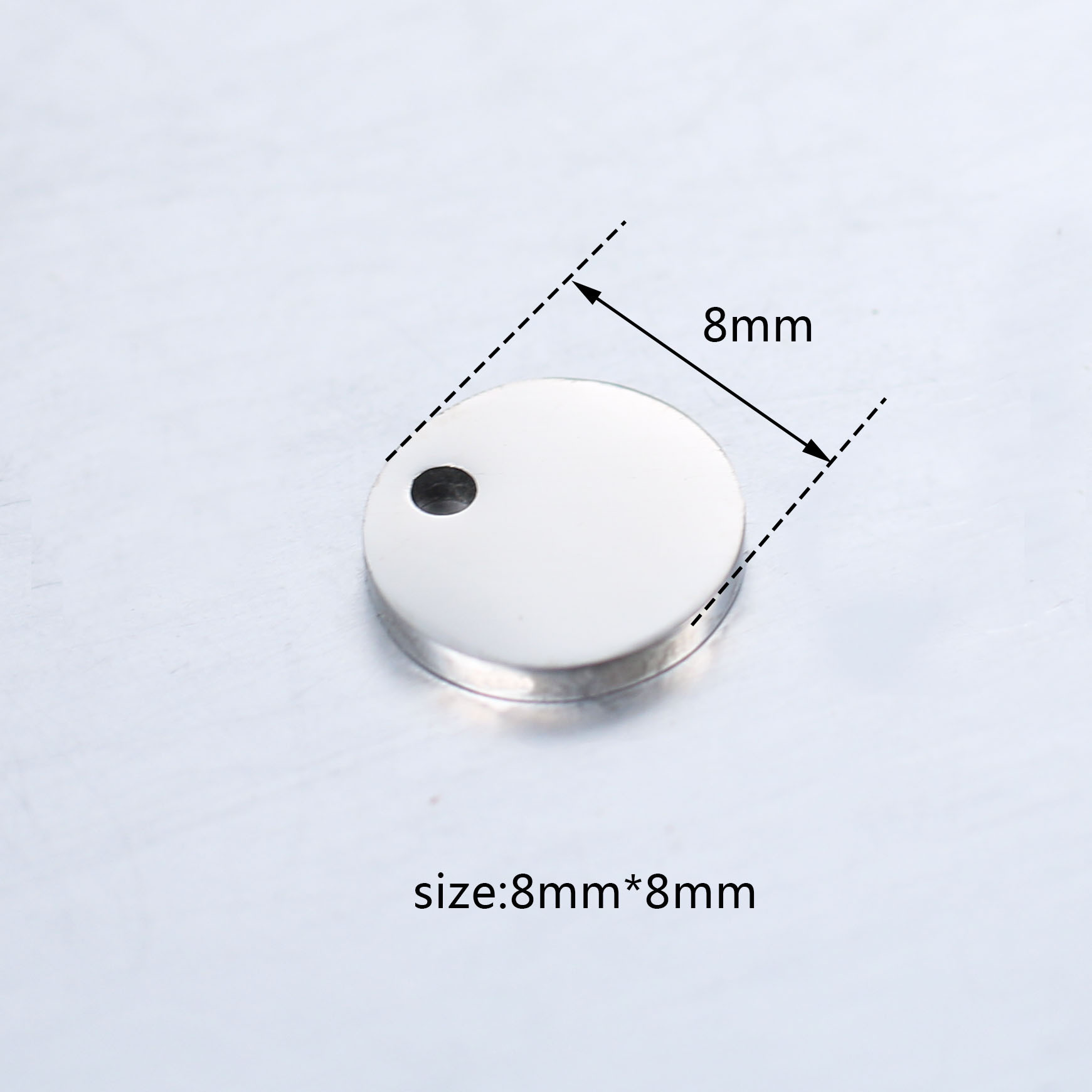 5 PCS/Package Quantity 5 PCS/Package 304 Stainless Steel Solid Color Polished Pendant Charms