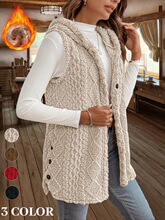 J 32582 Solid Color Double Sided Fleece Hooded Vest ��ɫ˫��