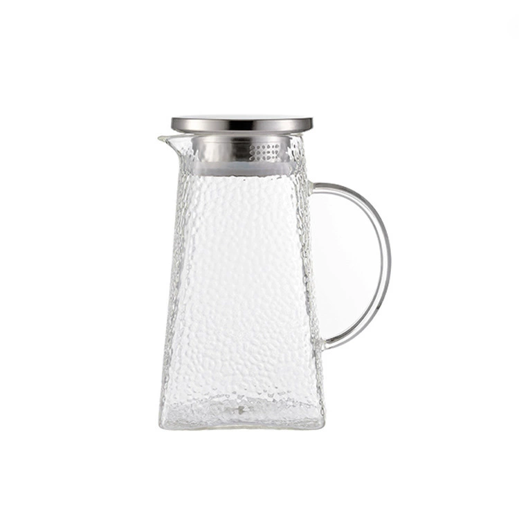 Glass capacious teapot, square tea, increased thickness