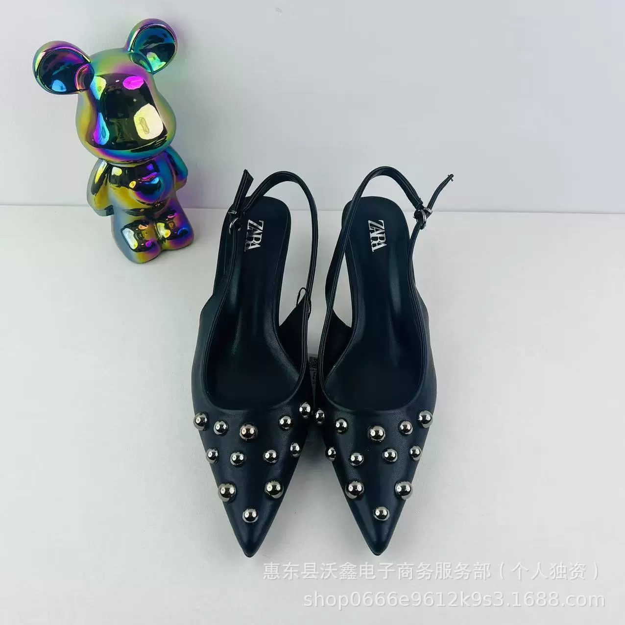 Woxin ZA Весенние новые женские туфли черные легкие туфли модные туфли на высоком каблуке заклепки