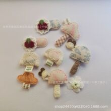 手工布艺爱心樱桃贴饰 服饰配件DIY发夹头饰辅料 蕾丝立体布贴