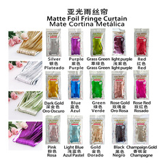 Cross-border Amazon 1*2 meter matte rain curtain for holiday party background rain curtain decoration matte rain curtain