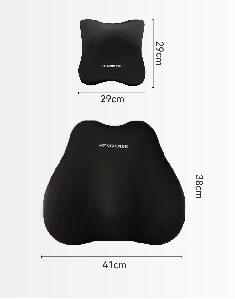 Memory foam rebound car headrest waist pillow breathable car pillow car seat waist back cushion set wholesale