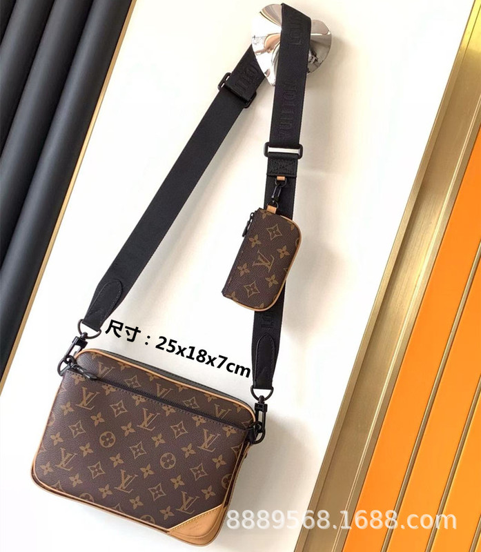 直接供給クロスボーダー m lv メンズバッグレディースバッグブラックウォリアーメッセンジャーバッグ枕バッグチェーンバッグボックスバッグポータブルブリーフケース|undefined