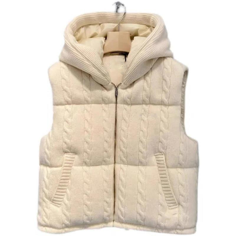Women's Clothing New autumn and winter women's clothing hooded Warm jacket cotton jacket short vest cotton jacket top slim temperament trend_voghion.com