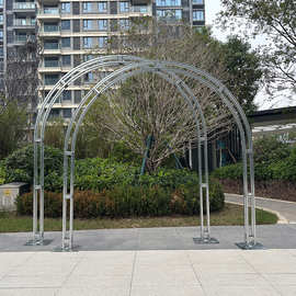 婚庆底座小间距双杆桁架铁艺道具户外婚礼装饰拱形背景舞台架支架