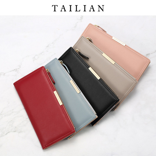 Wallet women's Korean style long wallet multi-card slot zipper bag women's wallet clutch bag cross-border purse Talian