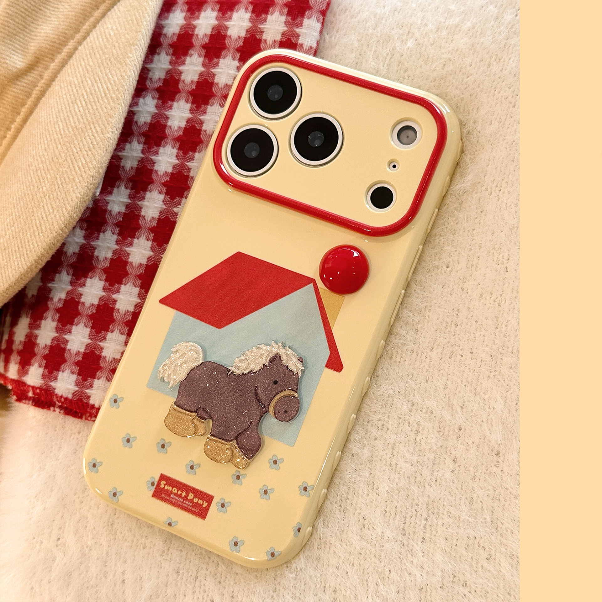 Protective Phone Case For Iphone 17 16 15 14 13 12 11 Series Red Pony_voghion.com