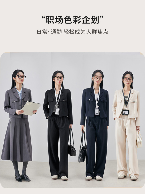 短款西装外套女小个子春秋大学生面试正装职业装通勤气质西服套装|undefined