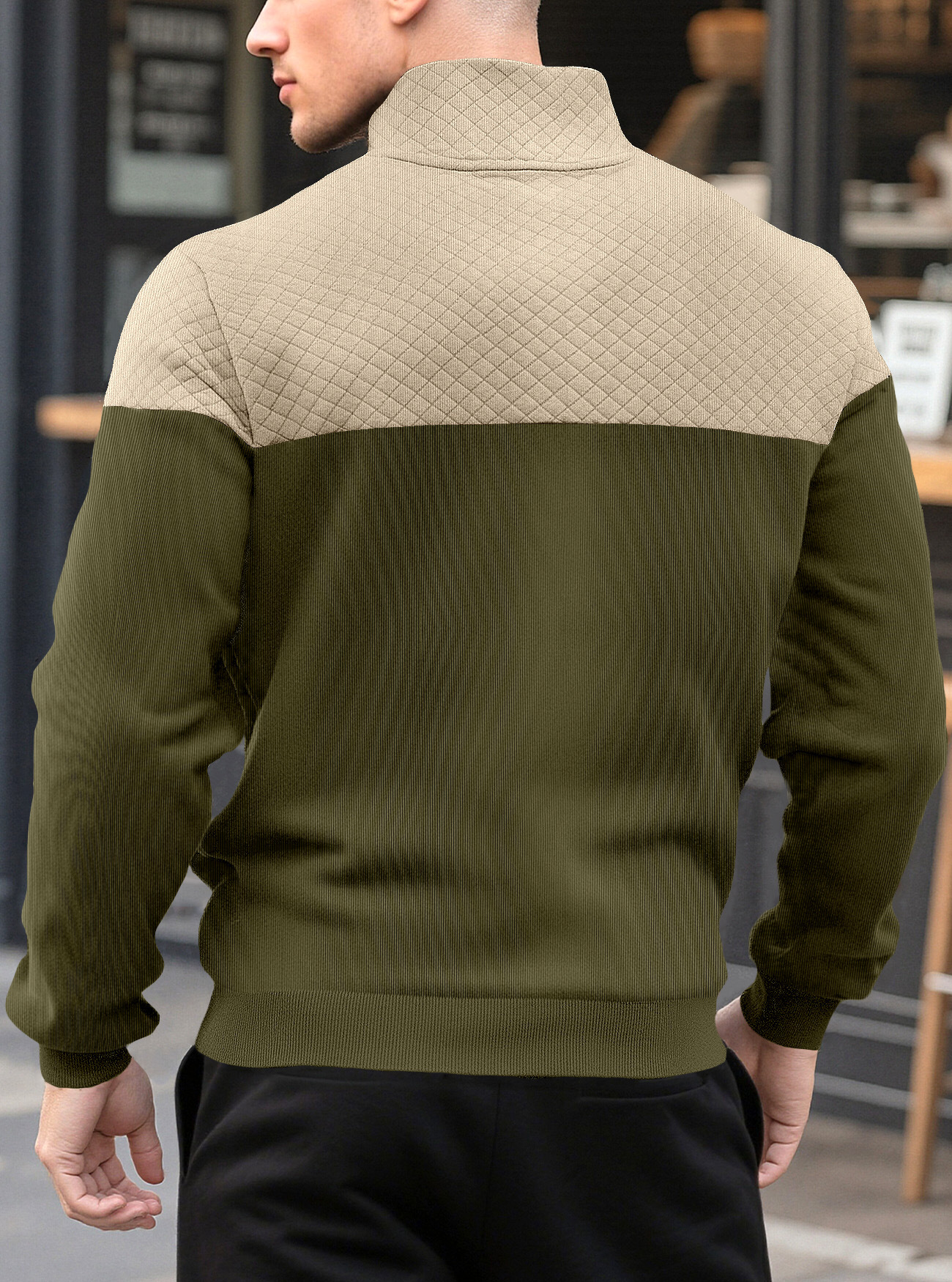 Sweatshirt Pour Homme À Col Montant Et Fermeture Éclair Gris_voghion.com