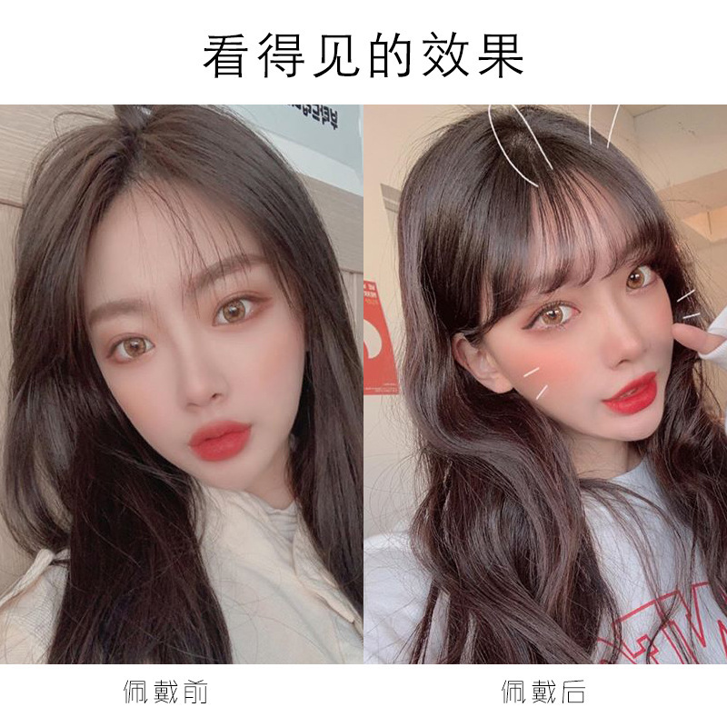 Ouqi Zhenfa Bangs 3D Air Bangs peluca femenina delgada recta Bangs pequeño natural Internet celebridad falso Bangs mano
