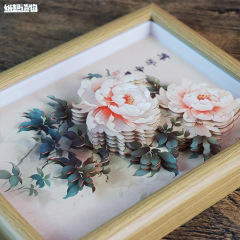 Dream Fusion Culture Paper Sculpture 3D Paper Cutting Painting Chinese Folk Art Decorative Stand DIY Flower Decoration Picture Frame Wholesale