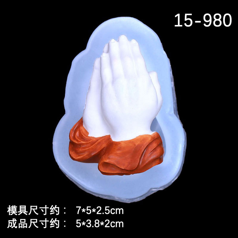 Bendición mano colgante fondant cake decoración molde de silicona epoxi pegamento UV DIY molde de arcilla de chocolate molde de epoxi