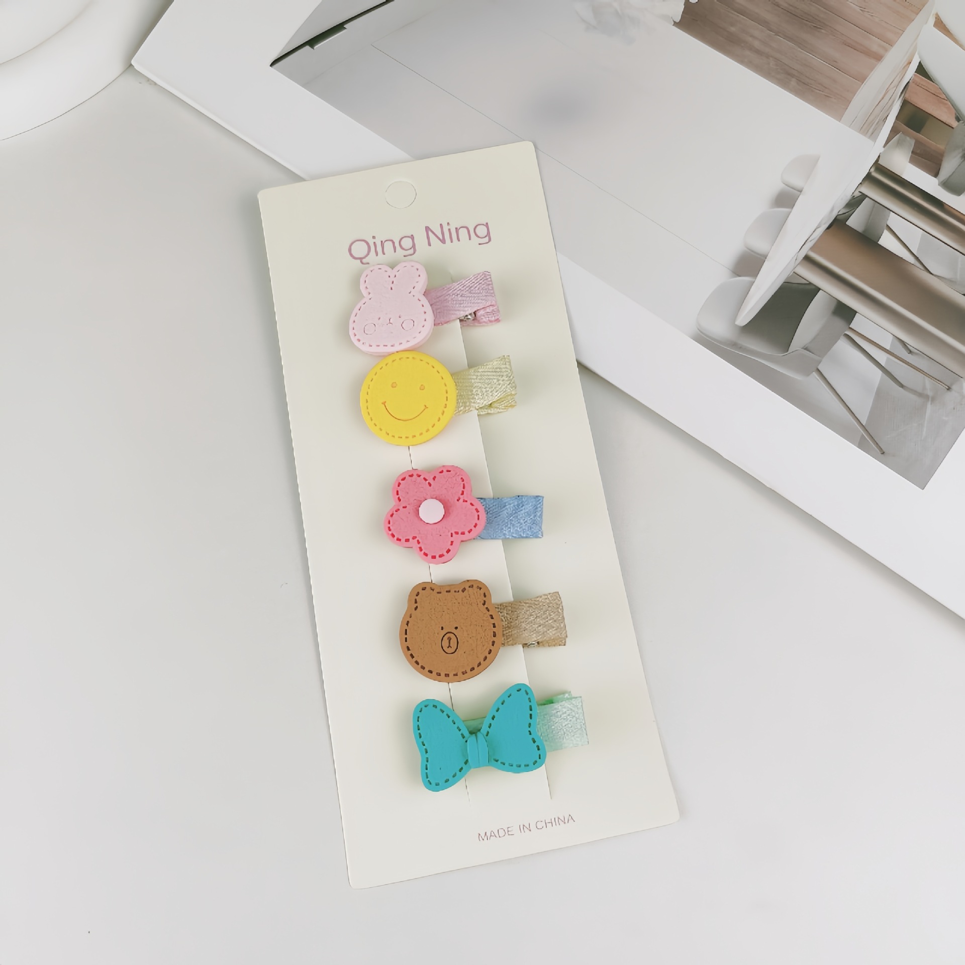 Cutie todo incluido niño cabello clip boquilla de dibujos animados animales frutas flores corbata fijación de bordes clip cabello seguro