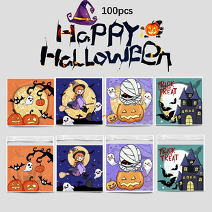 100 Pack Halloween Pumpkin Mummy OPP Self-adhesive Bag Cookies Cookies Candy Chocolate Packaging Self-sealing Bag
