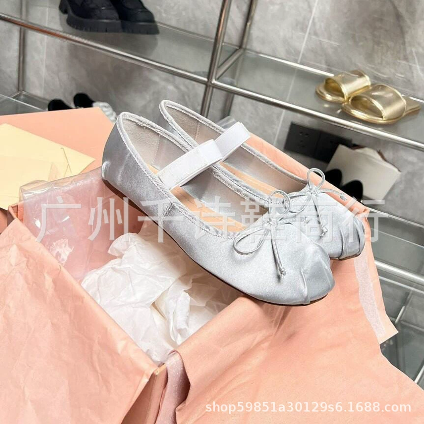 High-Version MIU Bow Ballet Flats for Women - Lightweight Mary Jane Shoes for Spring and Autumn