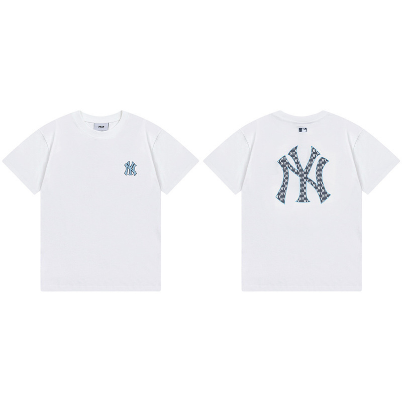 韓国新作MLBバックロゴ大プリントNY半袖Tシャツ男女兼用刺繍カジュアル半袖|undefined