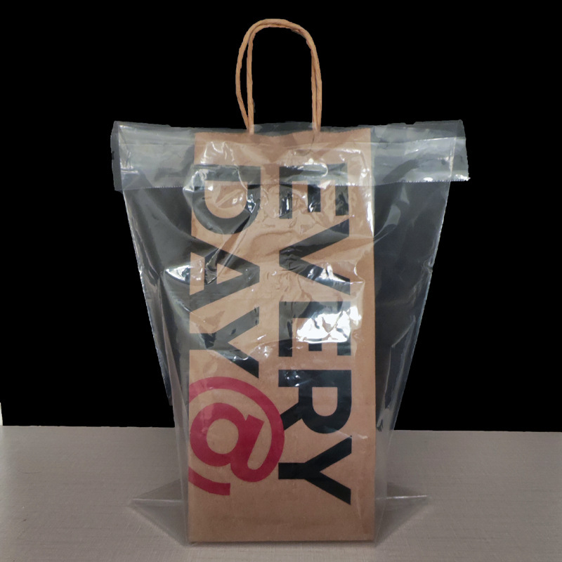 咖啡外卖打包纸质袋防雨防漏透明外卖雨衣塑料袋