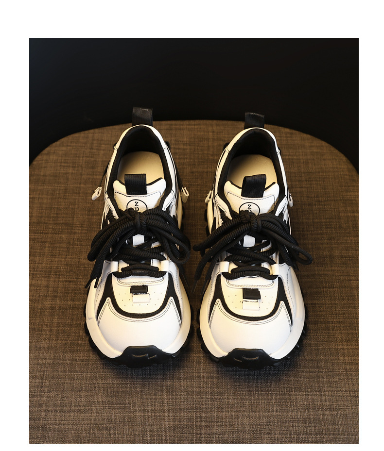Giày sneaker nữ đế dày tăng chiều cao phong cách dad sneaker — màu trắng chi tiết 19