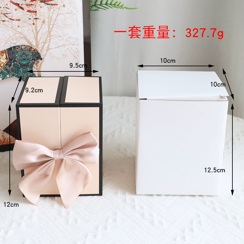 Nuevo oso rosa flor de dos puertas collar caja de regalo regalo de San Valentín flor eterna caja de joyería de rosa transfronterizo