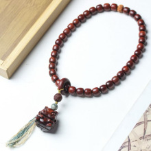 血檀木老型珠手持手串搭配木雕小马规格9*10文玩斜跨手机链批发