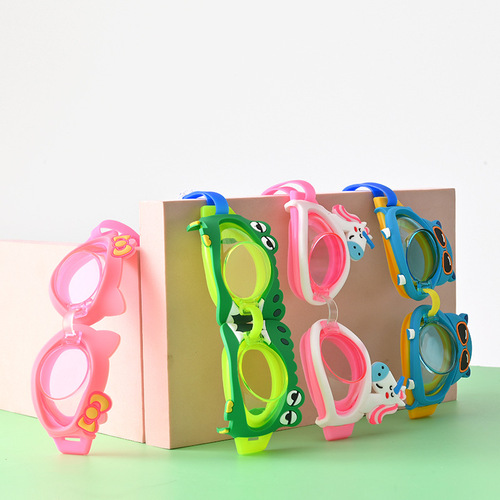 Children's Swim Goggles Cartoon Unisex Swimming Goggles Waterproof Anti-Fog High Definition Large Frame Diving Goggles Swim Gear
