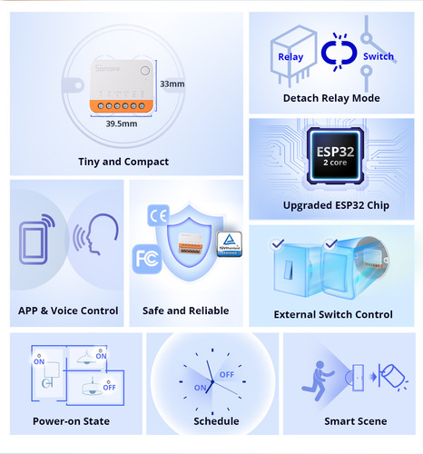 Sonoff Mini R4 Mini WiFi Smart Switch On-Off Wireless Remote Control Timing Easy MicroLink